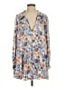 Free People 100% Polyester Floral Blue 3/4 Sleeve Blouse Size S - photo 1