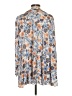 Free People 100% Polyester Floral Blue 3/4 Sleeve Blouse Size S - photo 2