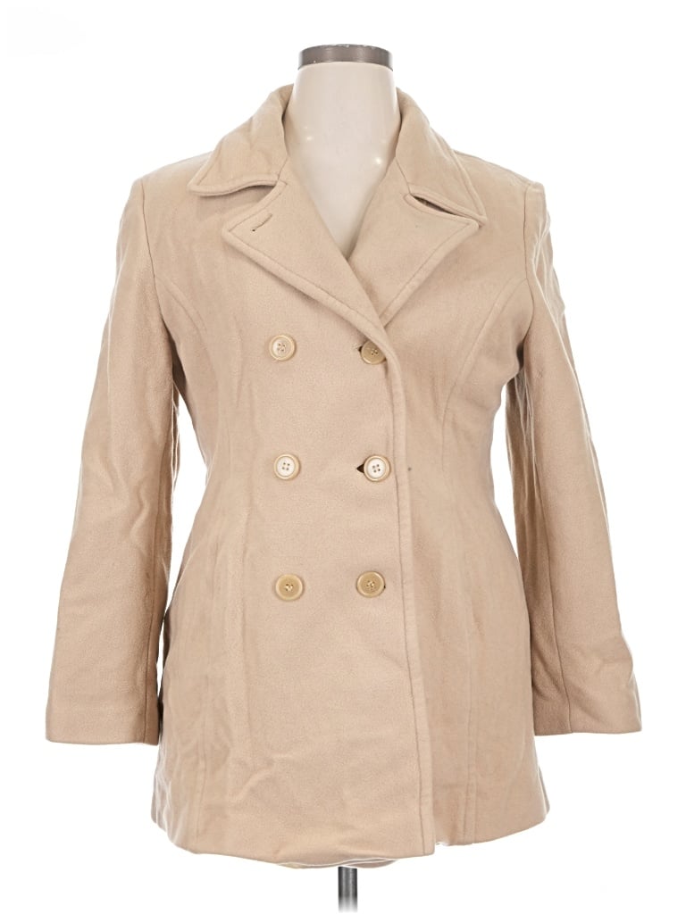 Pre-owned Amanda Smith Wool Coat In Tan