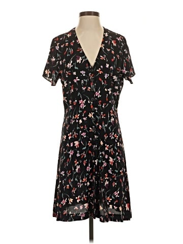 Madewell V-Neck Button-Front Mini Dress in Drifting Flowers (view 1)