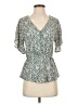 Sienna Sky 100% Polyester Teal Short Sleeve Blouse Size XS - photo 1