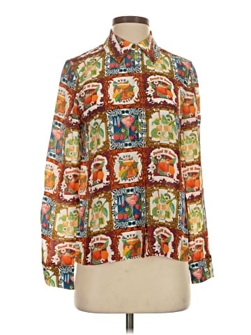 Alice + Olivia Long Sleeve Silk Top (view 1)