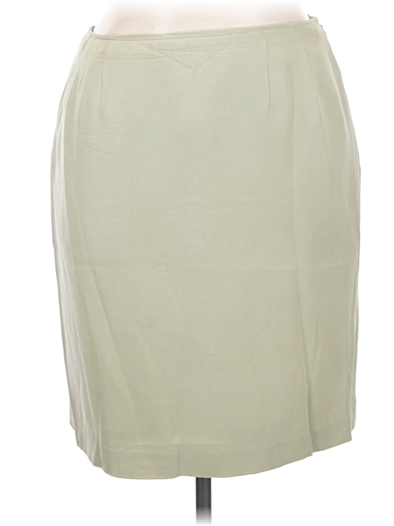 Pre-owned Kasper Silk Skirt In Ivory