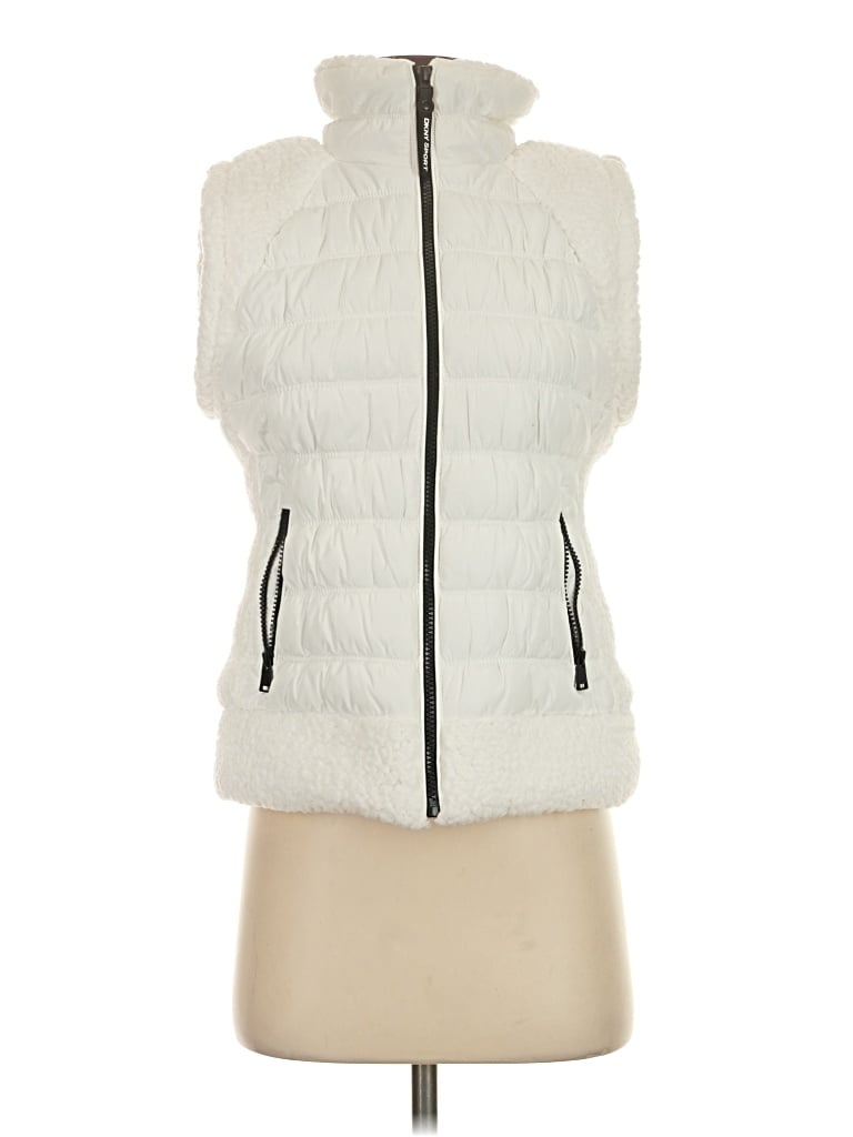 Pre-owned Dkny Sport Vest In Ivory