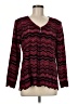 misook 100% Acrylic Chevron-herringbone Burgundy Cardigan Size M - photo 1