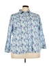 Talbots 100% Cotton Floral Blue 3/4 Sleeve Blouse Size 3X Petite - photo 1