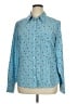 Levi's 100% Polyester Print Blue Long Sleeve Blouse Size XL - photo 1