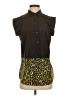 MICHAEL Michael Kors 100% Polyester Animal Print Brown Short Sleeve Blouse Size S - photo 1