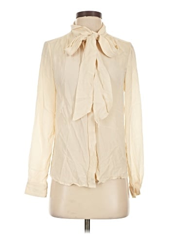 Pippa Long Sleeve Silk Top (view 1)