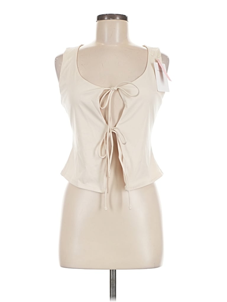 Pre-owned Reoria Sleeveless Blouse In Ivory
