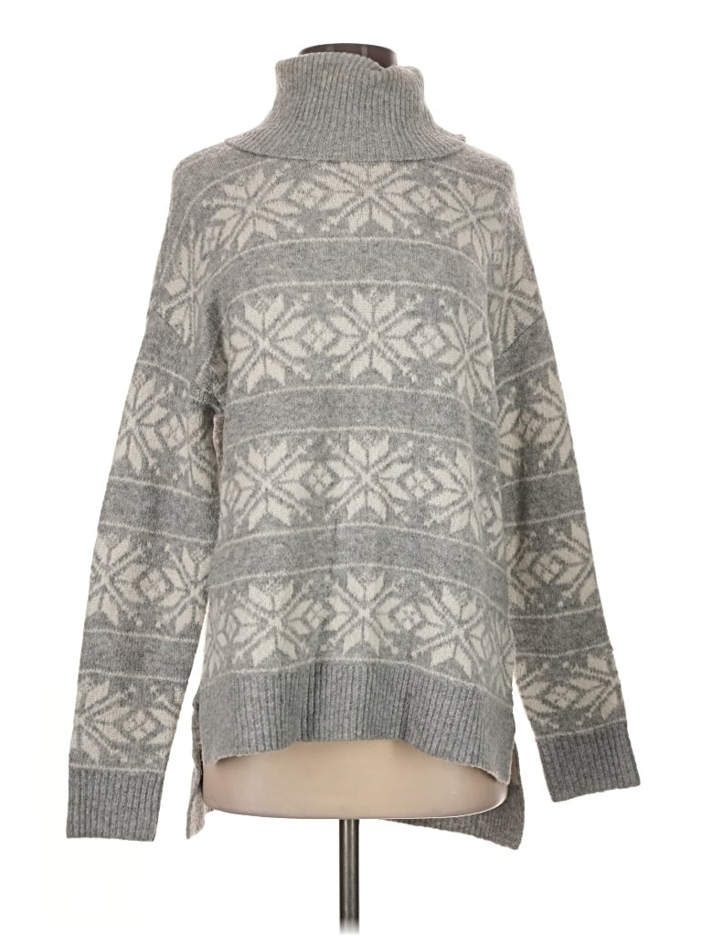 Pre-owned Cupcakes And Cashmere Turtleneck Sweater In Gray