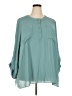 Lane Bryant 100% Polyester Teal Long Sleeve Blouse Size 26 - 28 Plus - photo 1