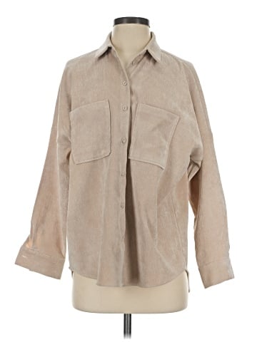 Zara 3/4 Sleeve Button-Down Shirt (view 1)
