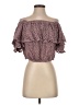 Free People Brown Short Sleeve Blouse Size XS - photo 1