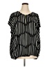Apt. 9 100% Polyester Stripes Black Short Sleeve Blouse Size 3X - photo 1