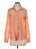 Timing 100% Polyester Polka Dots Orange Long Sleeve Blouse Size S - photo 1