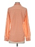 Timing 100% Polyester Polka Dots Orange Long Sleeve Blouse Size S - photo 2