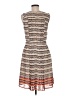 Halogen 100% Polyester Chevron-herringbone Tan Casual Dress Size 8 - photo 2