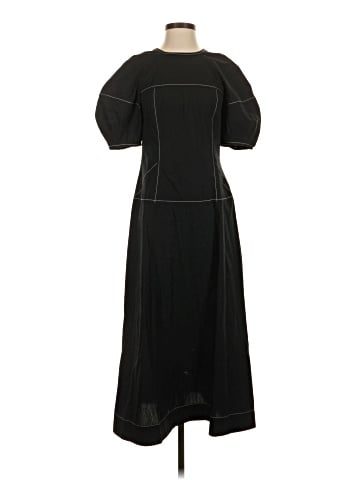 Madewell Puff-Sleeve Drop-Waist Midi Dress (view 1)