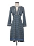 Max Studio Print Blue Casual Dress Size XS - photo 1