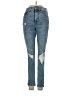 Express Hearts Blue Jeans Size 0 - photo 1