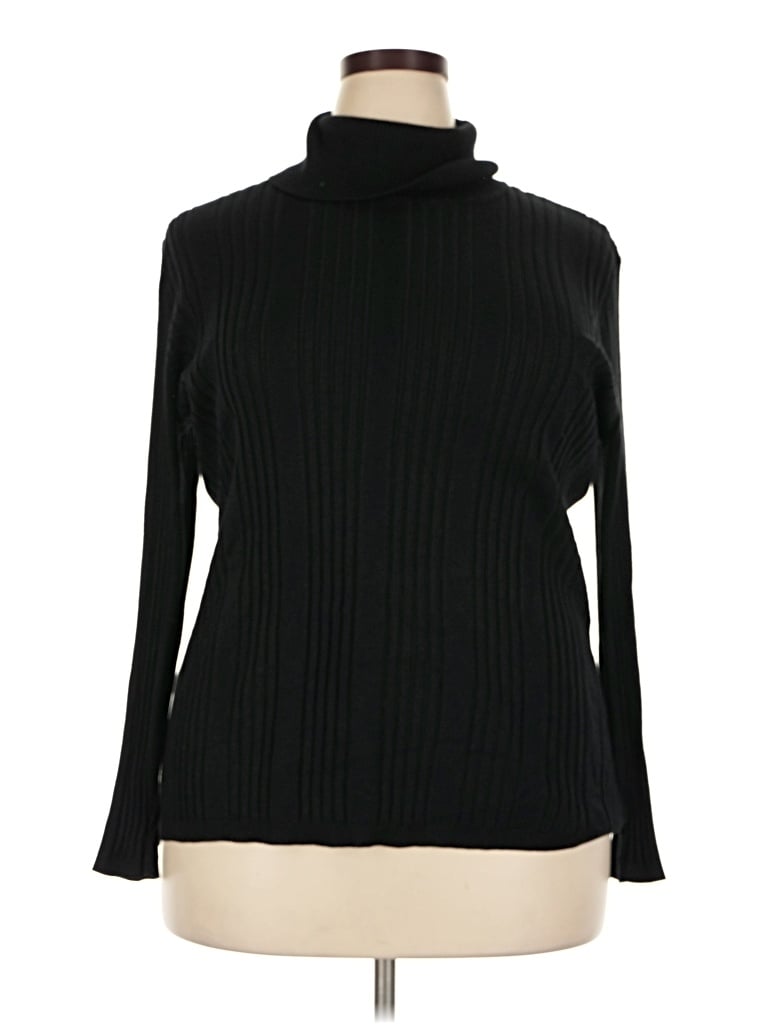 Pre-owned Ashley Stewart Turtleneck Sweater In Black