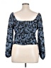 Torrid 100% Polyester Animal Print Blue Black Long Sleeve Blouse Size 1X Plus (1) - photo 2