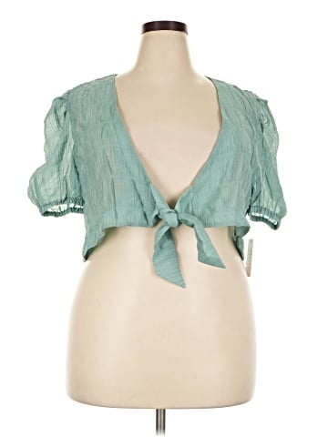 ELOQUII Short Sleeve Blouse (view 1)
