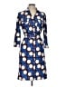 J. McLaughlin Print Blue Casual Dress Size L - photo 1