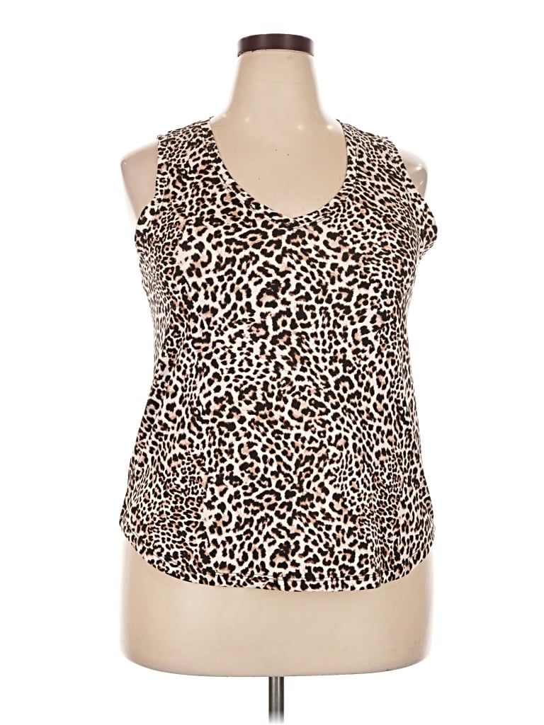 Pre-owned Joyspun Sleeveless Top Brown Sweetheart Neckline Tops