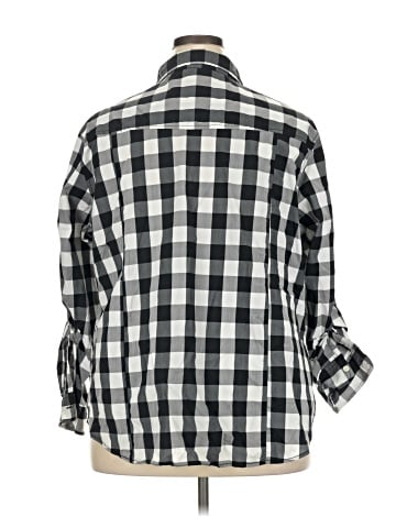 Per Se 3/4 Sleeve Button-Down Shirt (view 2)