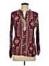 Tiny Paisley Burgundy Long Sleeve Blouse Size L - photo 1