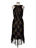 Point Sur 100% Polyester Floral Black Cocktail Dress Size 10 - photo 2