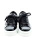 J/Slides 100% Leather Black Sneakers Size 7 1/2 - photo 2