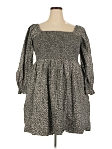 Madewell Lucie Elbow-Sleeve Smocked Mini Dress in Parisian Ditsy (view 1)