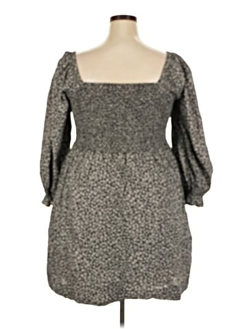 Madewell Lucie Elbow-Sleeve Smocked Mini Dress in Parisian Ditsy (view 2)