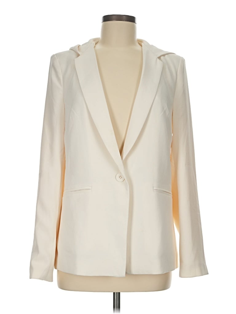 Pre-owned Evereve Blazer Jacket In Ivory