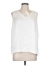 Nine West 100% Polyester White Sleeveless Blouse Size L - photo 1