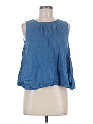 Madewell Riverbank Button-Back Top in Indigo (view 1)