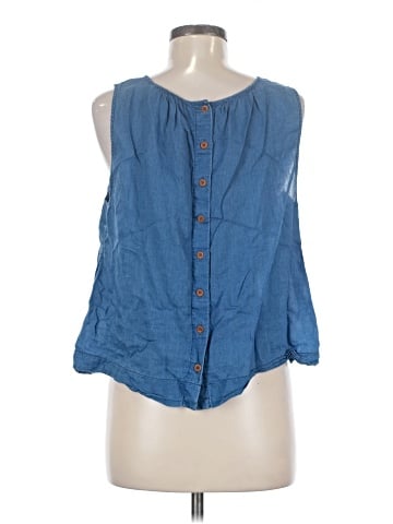 Madewell Riverbank Button-Back Top in Indigo (view 2)