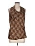 Rafaella 100% Polyester Brown Sleeveless Blouse Size Med Petite - photo 1