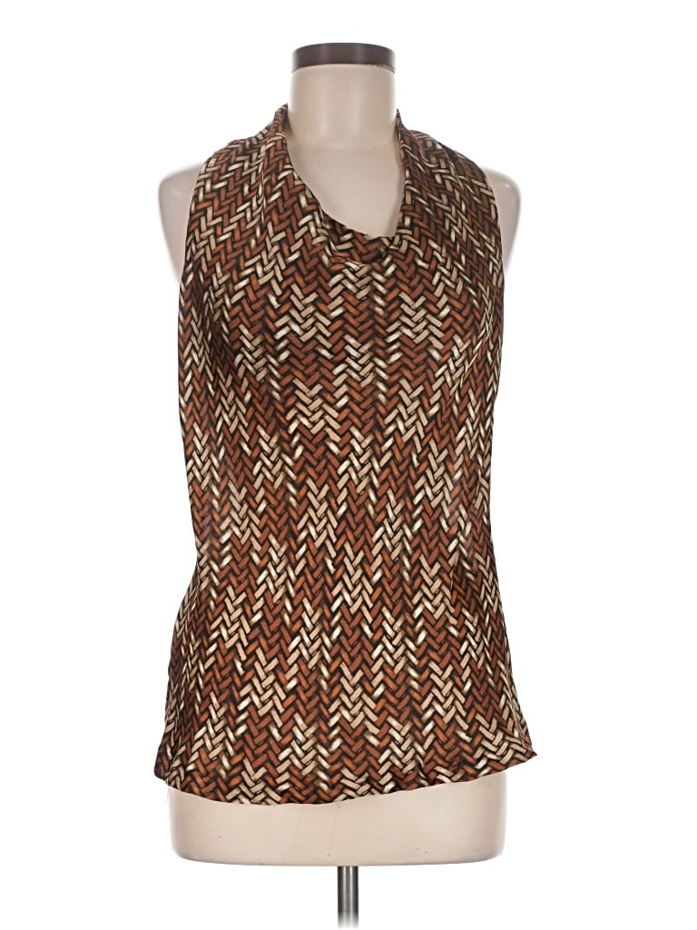 Pre-owned Rafaella Sleeveless Blouse In Brown