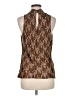 Rafaella 100% Polyester Brown Sleeveless Blouse Size Med Petite - photo 2