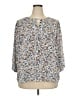 Collective Concepts 100% Polyester Floral Blue 3/4 Sleeve Blouse Size 2X - photo 1