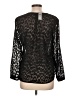Ann Taylor 100% Polyester Animal Print Black Long Sleeve Blouse Size L (petite) - photo 2