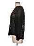 Ann Taylor 100% Polyester Animal Print Black Long Sleeve Blouse Size L (petite) - photo 5