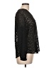 Ann Taylor 100% Polyester Animal Print Black Long Sleeve Blouse Size L (petite) - photo 4