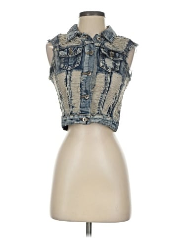 ChiQle Denim Architect Denim Vest (view 1)