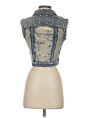 ChiQle Denim Architect Denim Vest (view 2)