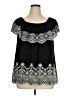 Fever Black Short Sleeve Blouse Size 1X - photo 1